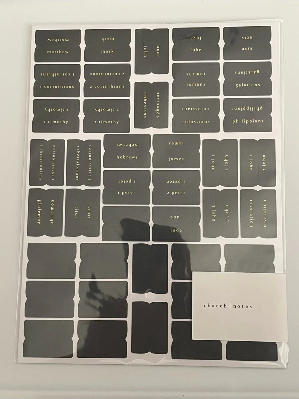 Black Bible Tab Stickers & Bookmark